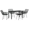 Hage Spisegruppe 5 pcs Svart Poly rattan