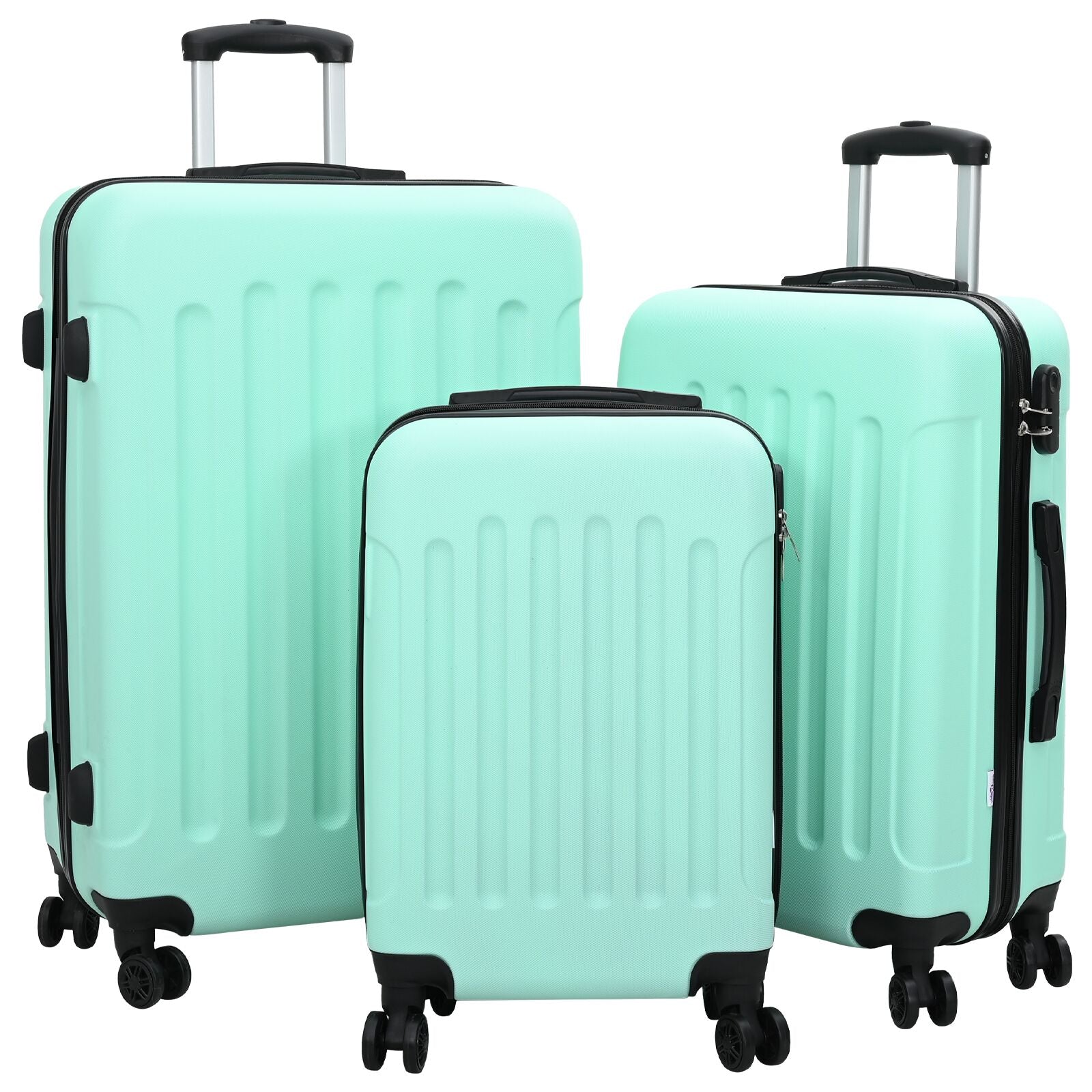 Koffertsett 3 pcs Mintgrønn 50 x 31 x 78 cm ABS-plast, stål