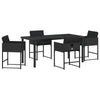 Hage Spisegruppe med pute 5 pcs Svart Poly rattan