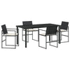 Hage Spisegruppe 5 pcs Svart Poly rattan