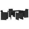 Hage Spisegruppe med pute 5 pcs Svart Poly rattan