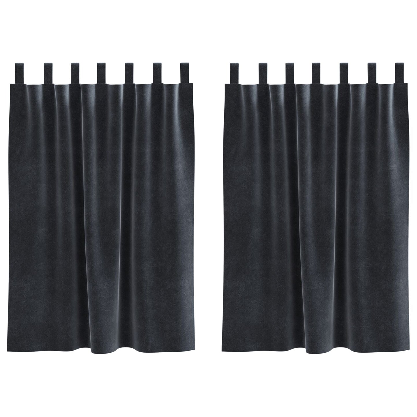 Blendingsgardiner 2 pcs Mørkegrå 140 x 140 cm Fløyel