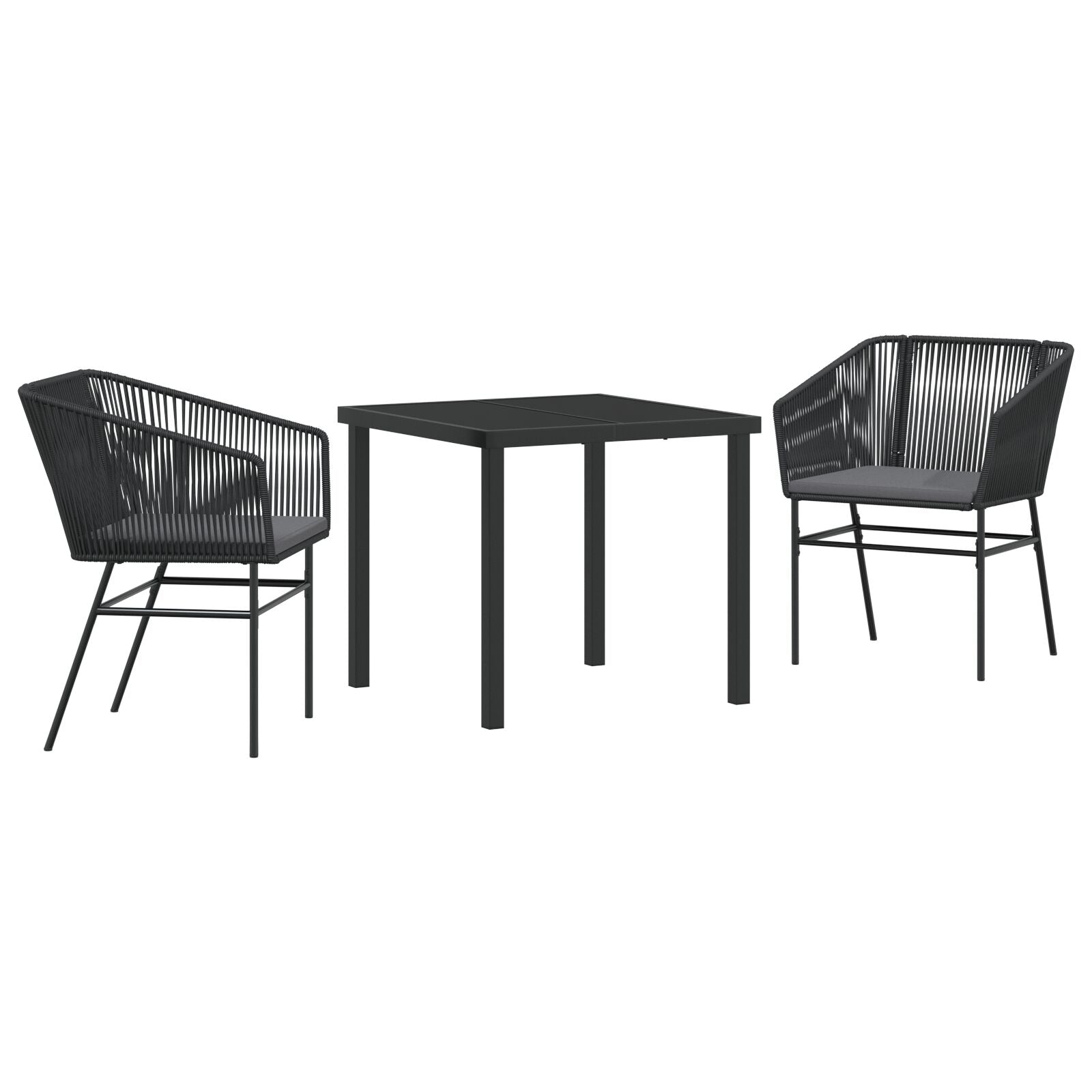 Hage Spisegruppe 3 pcs Svart Poly rattan