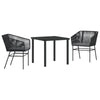 Hage Spisegruppe 3 pcs Svart Poly rattan