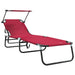 Sammenleggbar solstol Rød 190 x 57 x 81 cm oxford