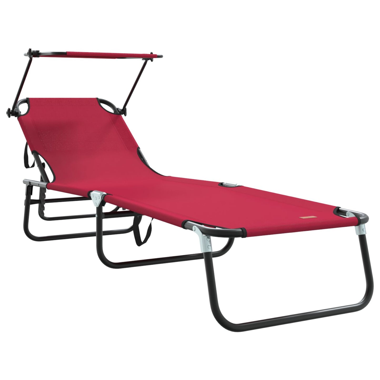 Sammenleggbar solstol Rød 190 x 57 x 81 cm oxford