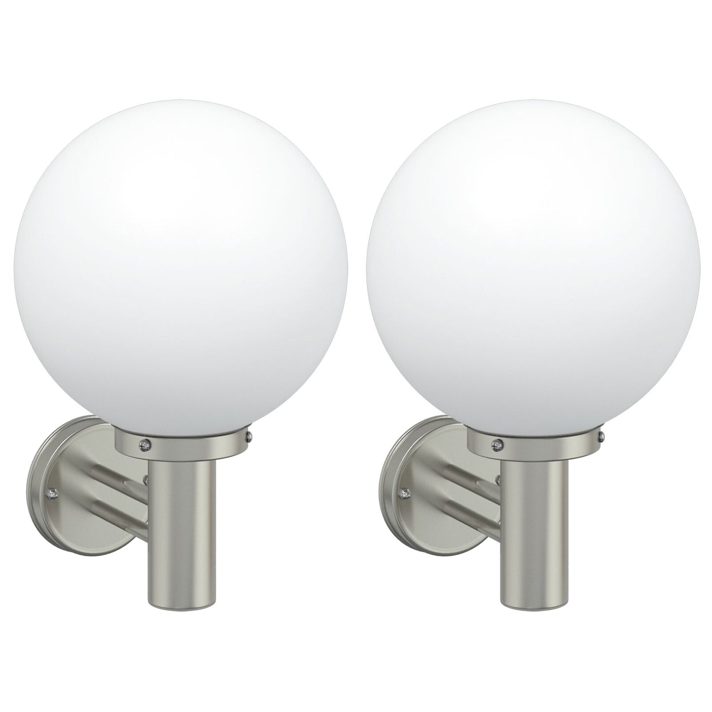Utevegglampe 2 pcs sølv 28 x 25 x 38 cm Rustfritt stål og plast