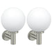 Utevegglampe 2 pcs sølv 28 x 25 x 38 cm Rustfritt stål og plast