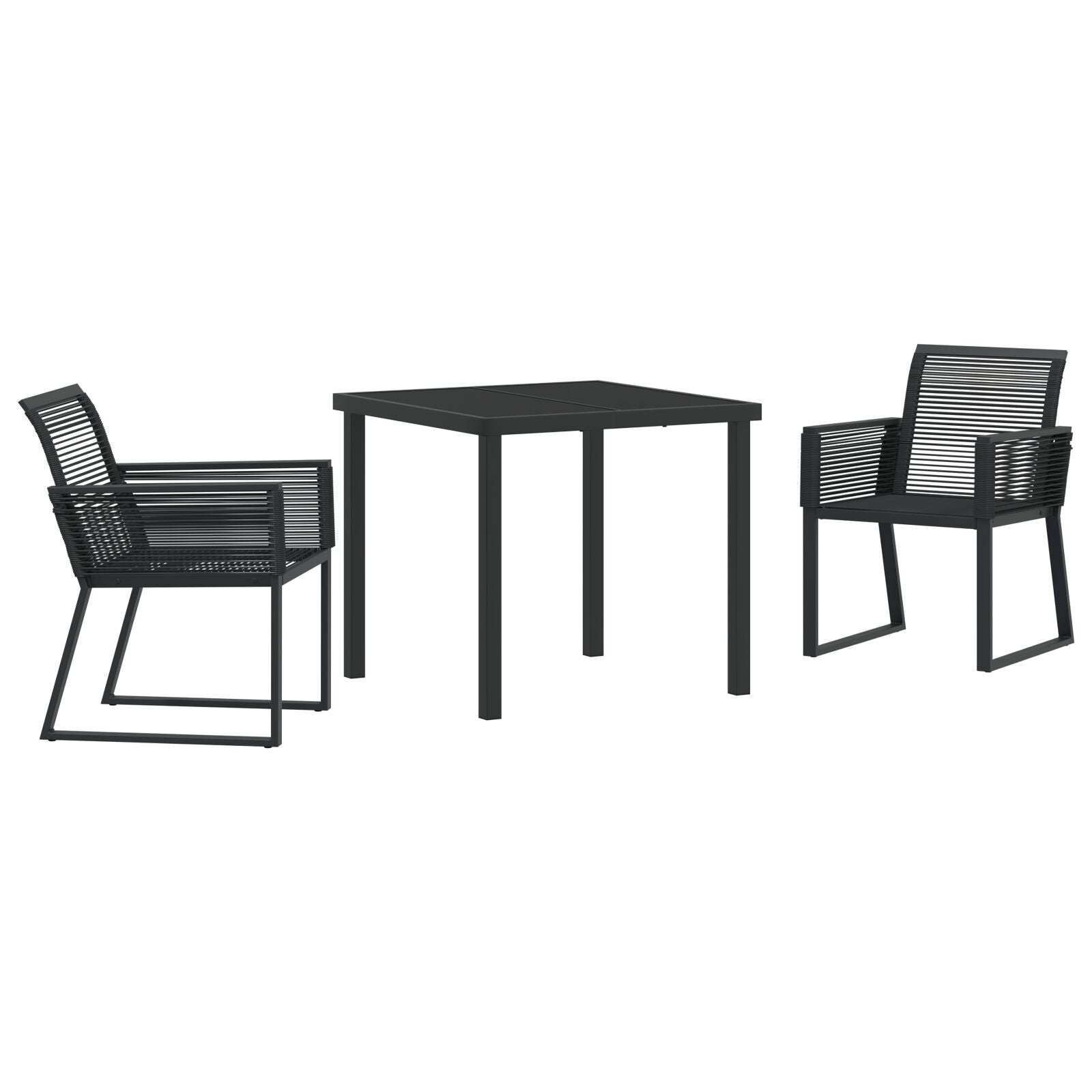 Hage Spisegruppe 3 pcs Svart Poly rattan