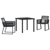 Hage Spisegruppe 3 pcs Svart Poly rattan