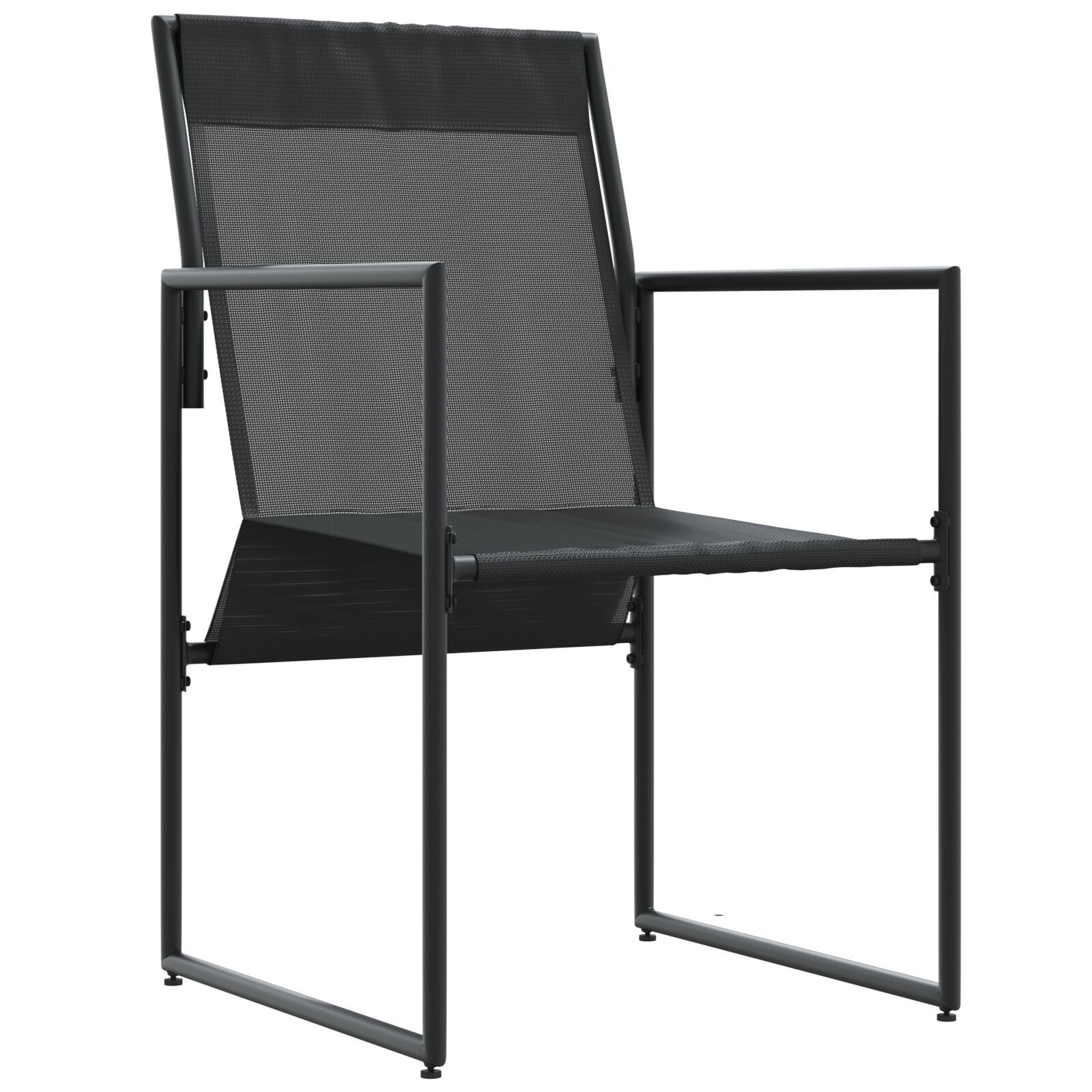 Hagestoler 4 pcs Svart og antracit 50.5 x 59 x 81.5 cm
