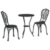 Hage Bistro Sett 3 pcs Svart Aluminium