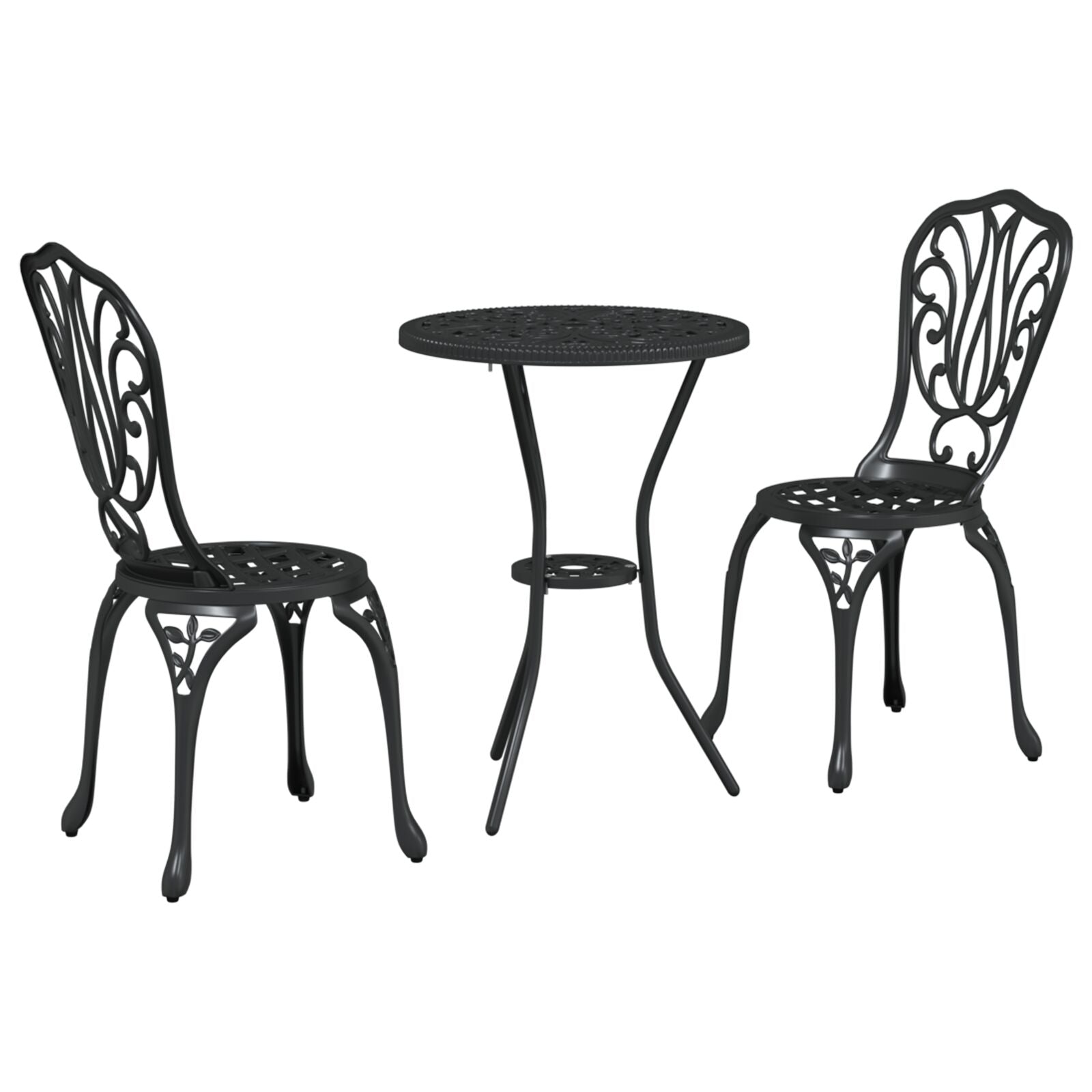 Hage Bistro Sett 3 pcs Svart Aluminium