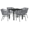 Hage Spisegruppe 5 pcs Grå Poly rattan