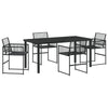 Hage Spisegruppe 5 pcs Svart Poly rattan