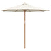 Hageparasol Cremehvite Ø 270 x 260 cm Bambus