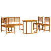 Hagebenk Set 4 pcs Brun heltre akasie