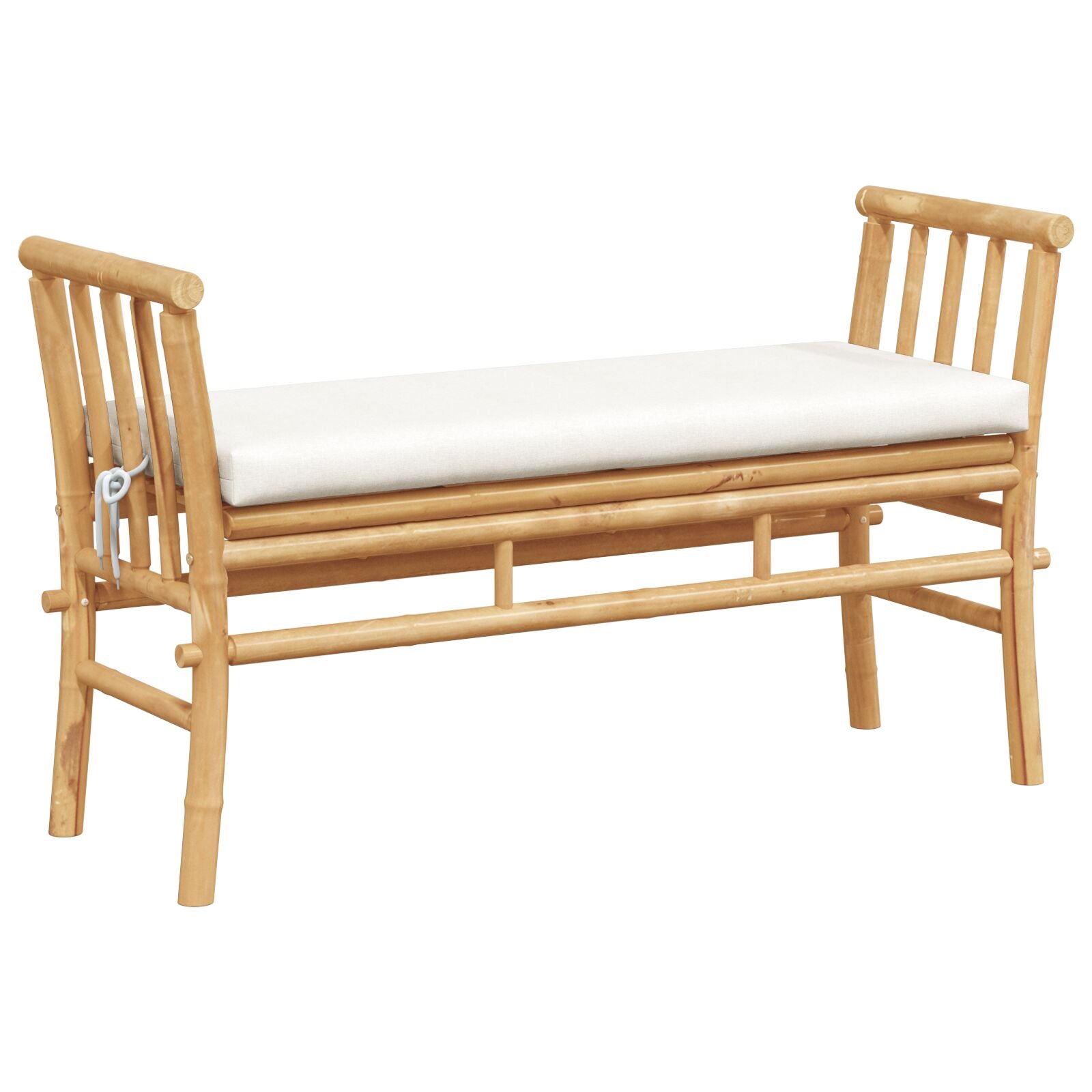 Hagebenk med pute Brun 110 x 38 x 65cm Bambus