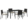 Hage Spisegruppe 5 pcs Svart Poly rattan