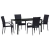 Hage Spisegruppe 5 pcs Svart Poly rattan