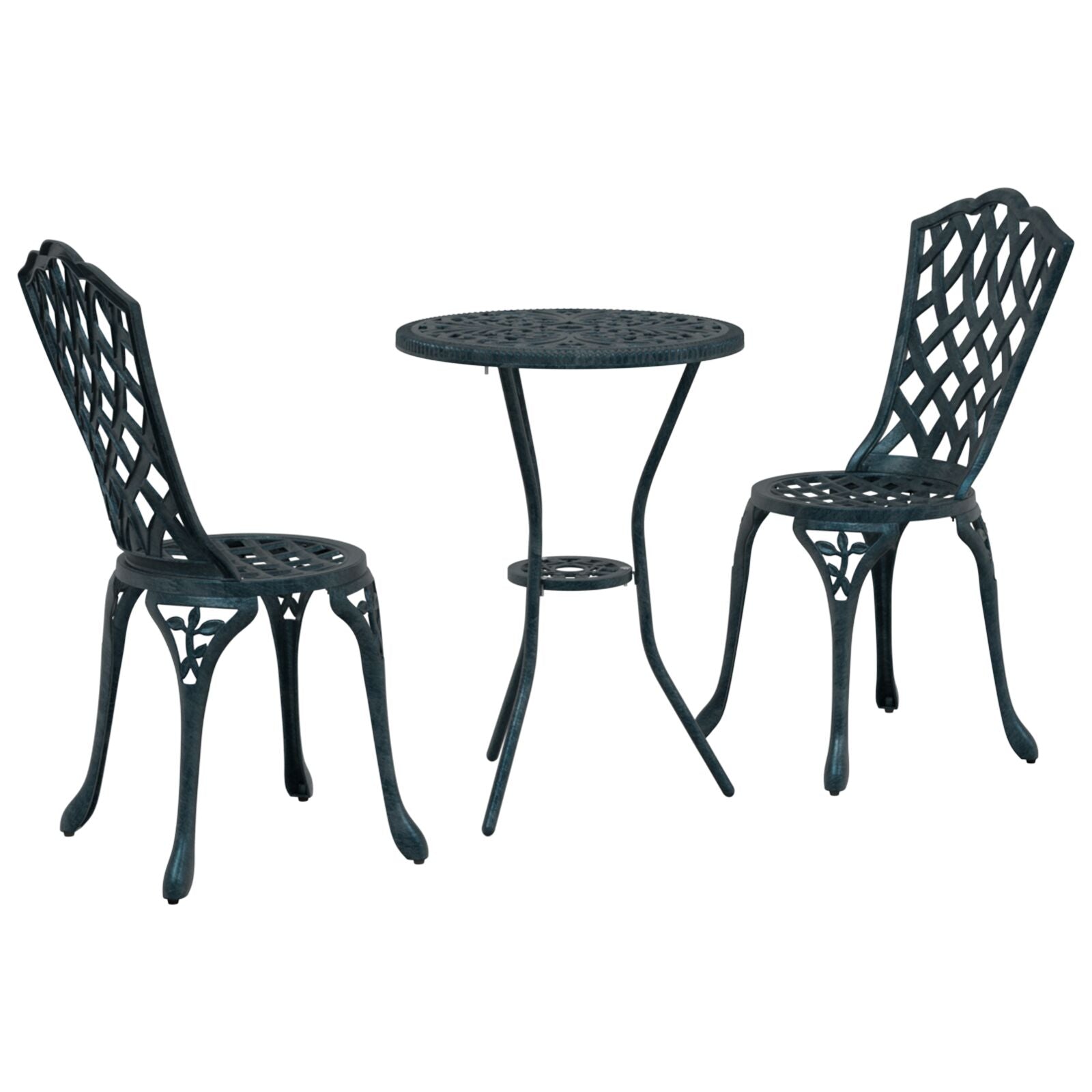 Hage Bistro Sett 3 pcs grønn Aluminium