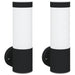 Utevegglampe 2 pcs Svart 12 x 8,5 x 27 cm