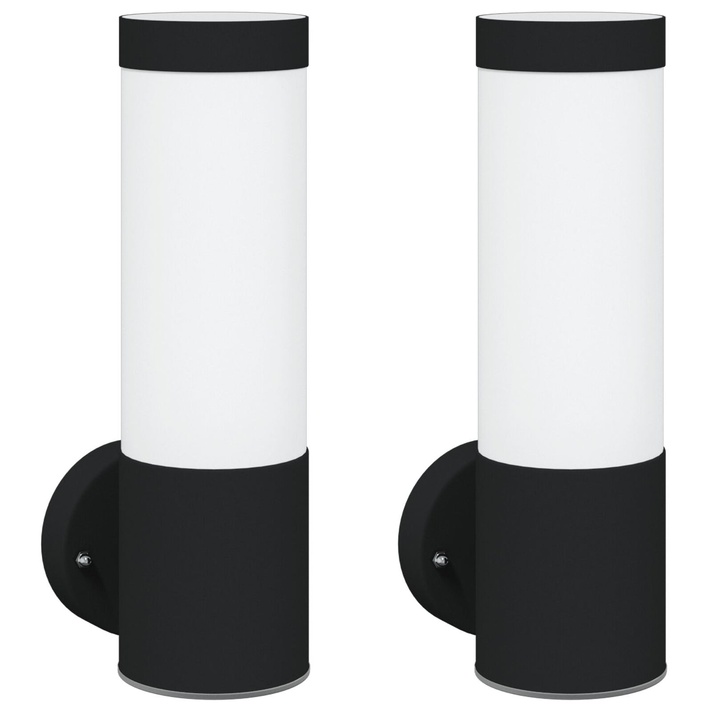 Utevegglampe 2 pcs Svart 12 x 8,5 x 27 cm