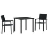Hage Spisegruppe 3 pcs Svart Poly rattan