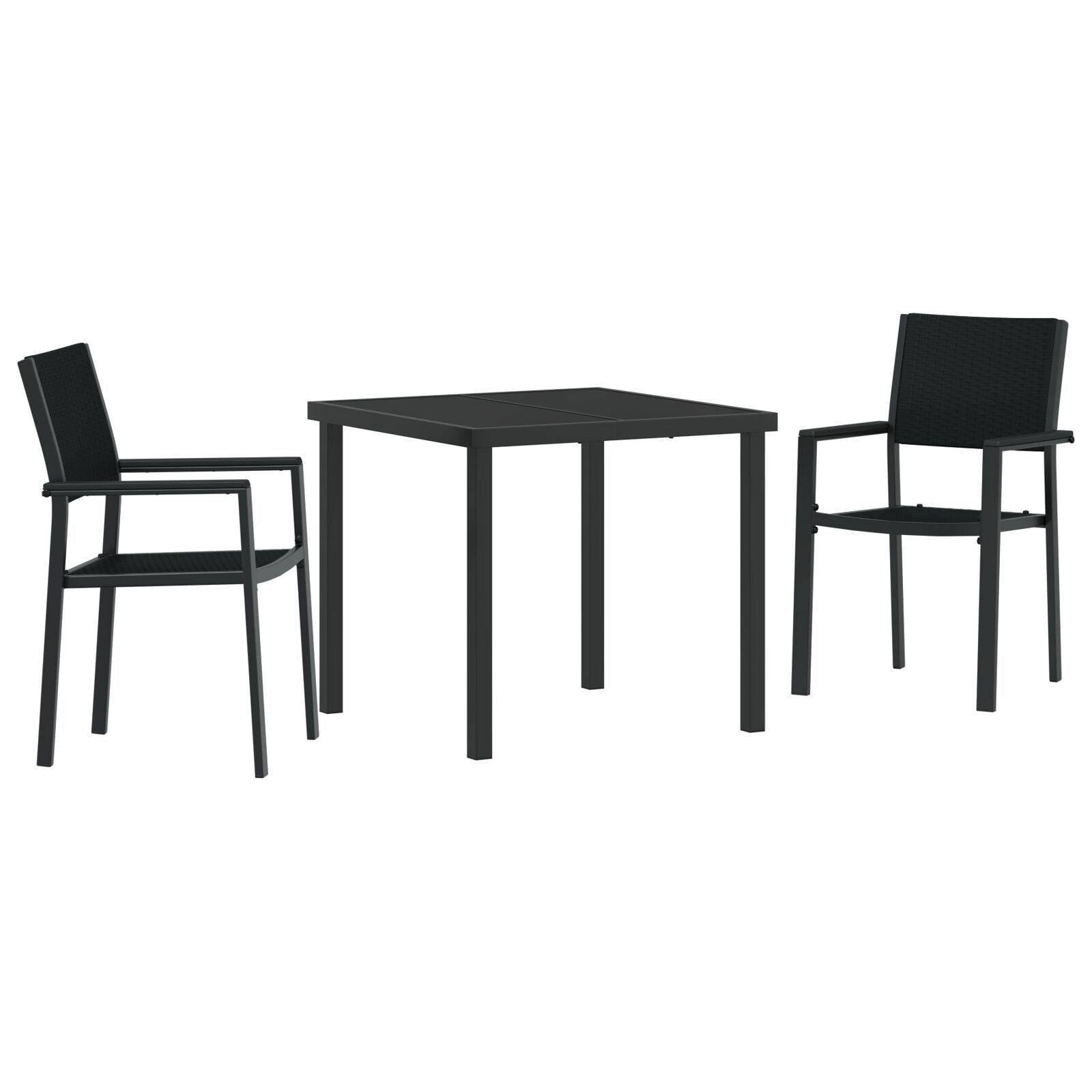 Hage Spisegruppe 3 pcs Svart Poly rattan