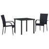 Hage Spisegruppe 3 pcs Svart Poly rattan