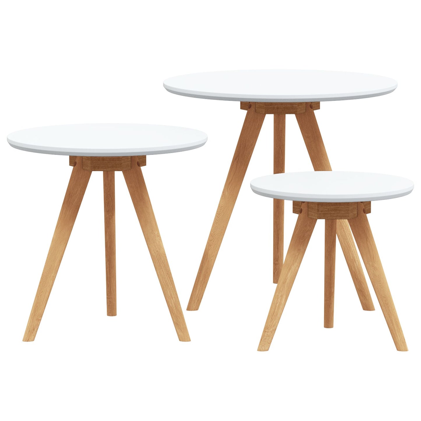 Kaffebord 3 pcs Brun Massiv valnøtttre
