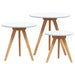 Kaffebord 3 pcs Brun Massiv valnøtttre