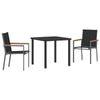 Hage Spisegruppe 3 pcs Svart Textilene og stål