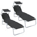 Solstol 2 pcs Svart 58 x 188 x 77cm Polyester