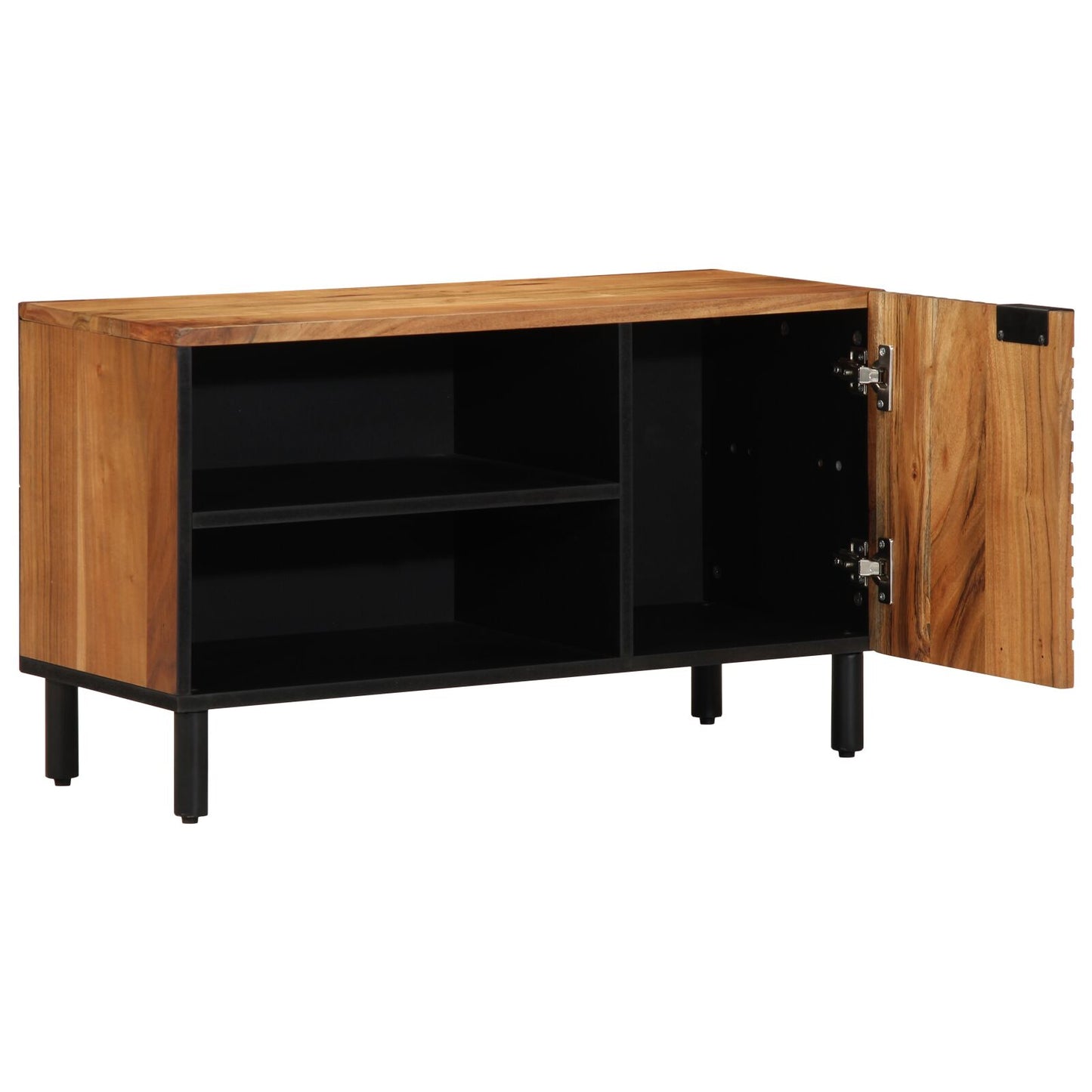 TV-skap med hylle med dør Brun 80 x 33 x 46 cm Massiv mango tre