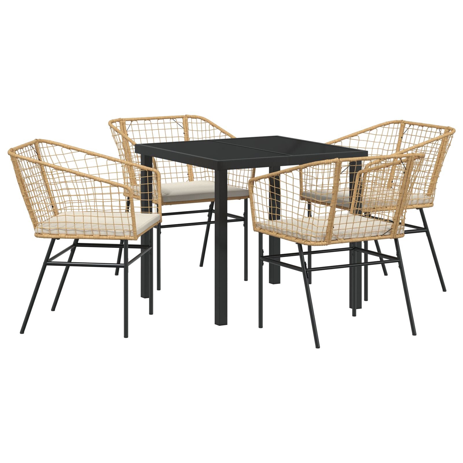 Hage Spisegruppe 5 pcs Brun polyrotting