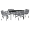 Hage Spisegruppe 5 pcs Grå Poly rattan
