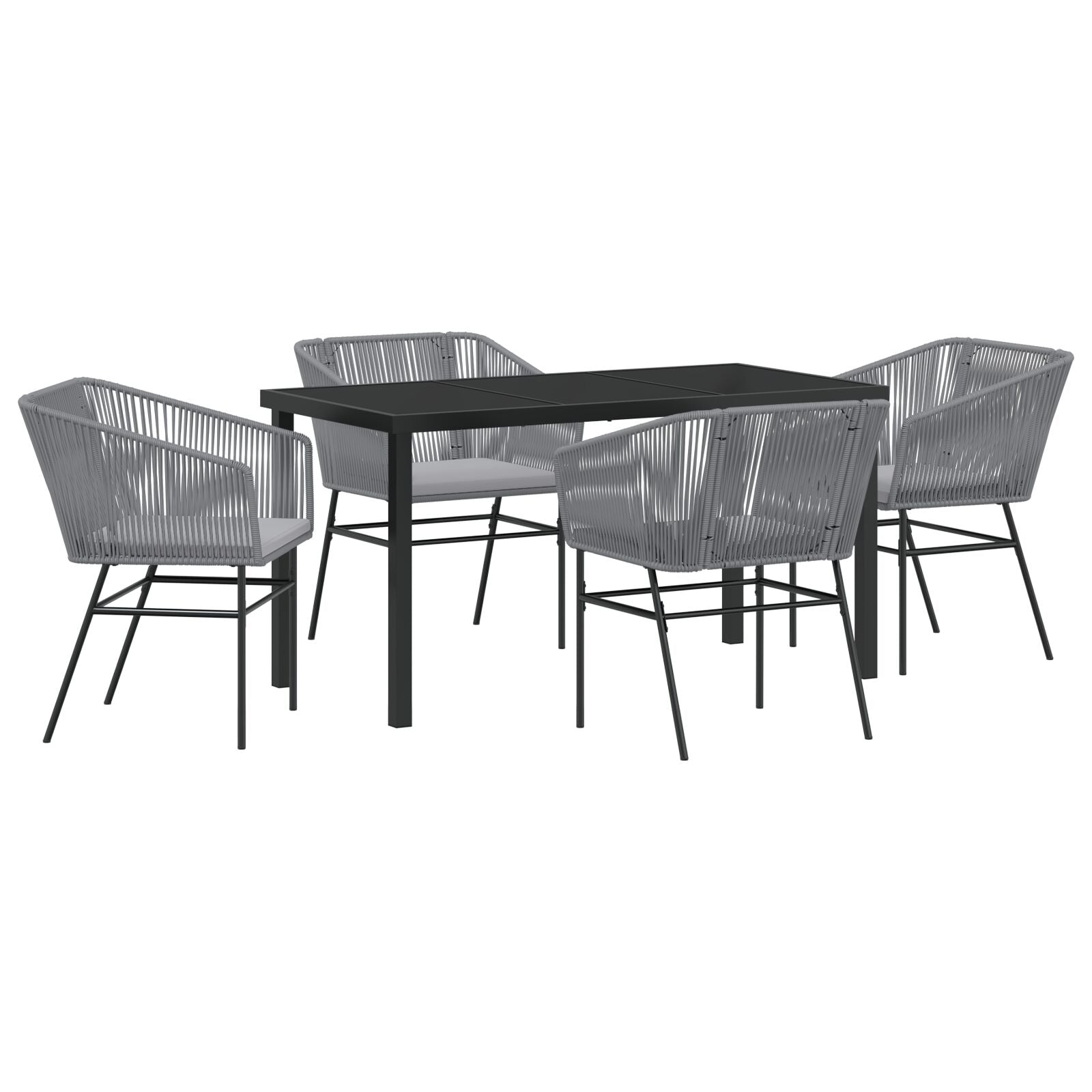 Hage Spisegruppe 5 pcs Grå Poly rattan