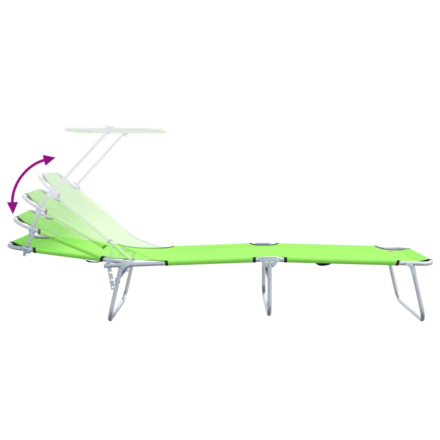 Solstol 2 pcs grønn 58 x 188 x 77cm Polyester