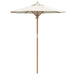 Hageparasol Cremehvite Ø 180 x 230 cm Bambus