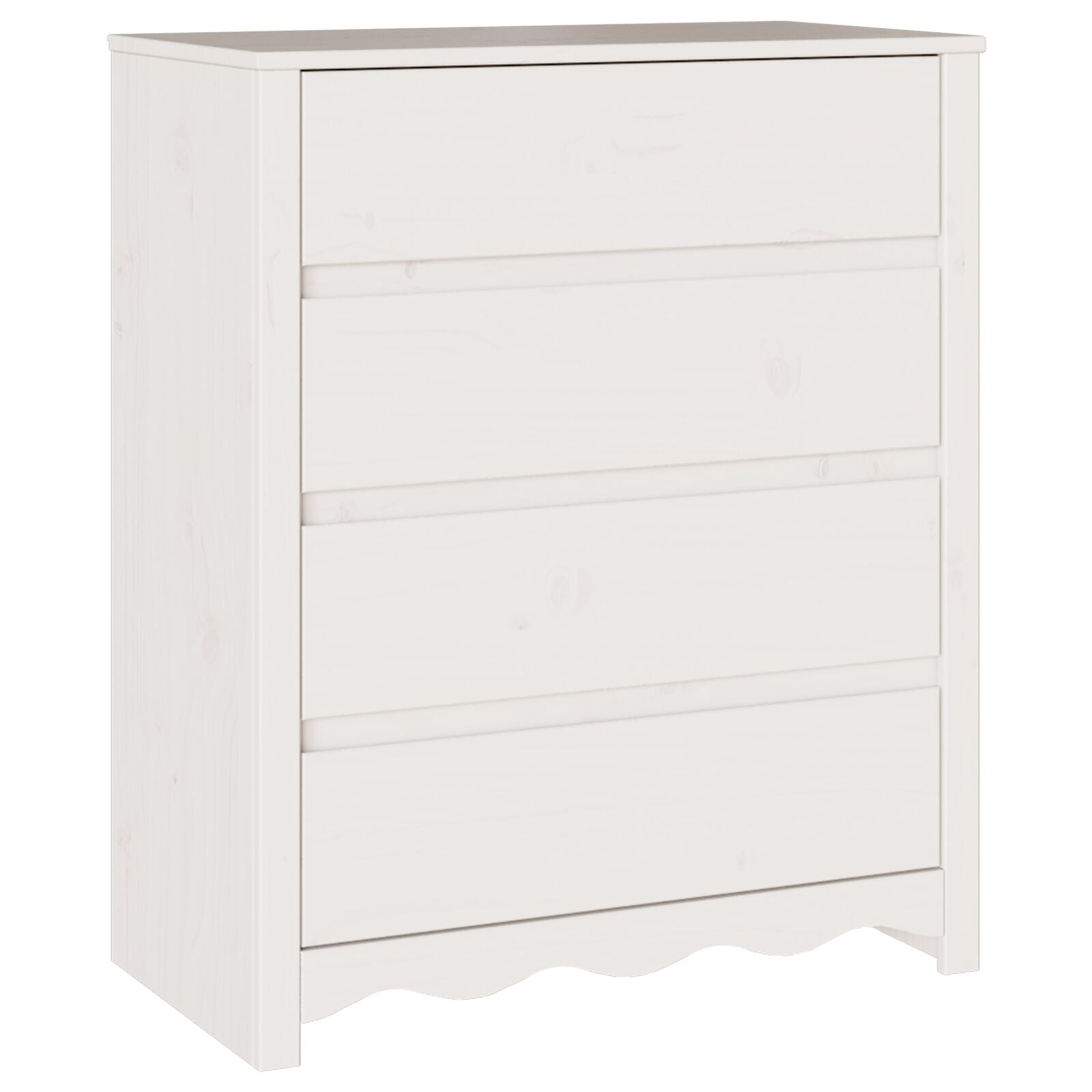 Kommode med skuff Hvit 76.5 x 40 x 91 cm Massivt furutre