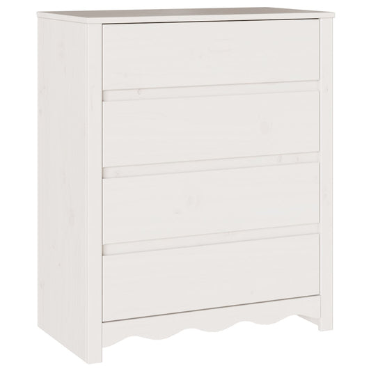 Kommode Drammen Hvit 76,5 x 40 x 91 cm Massivt furutre