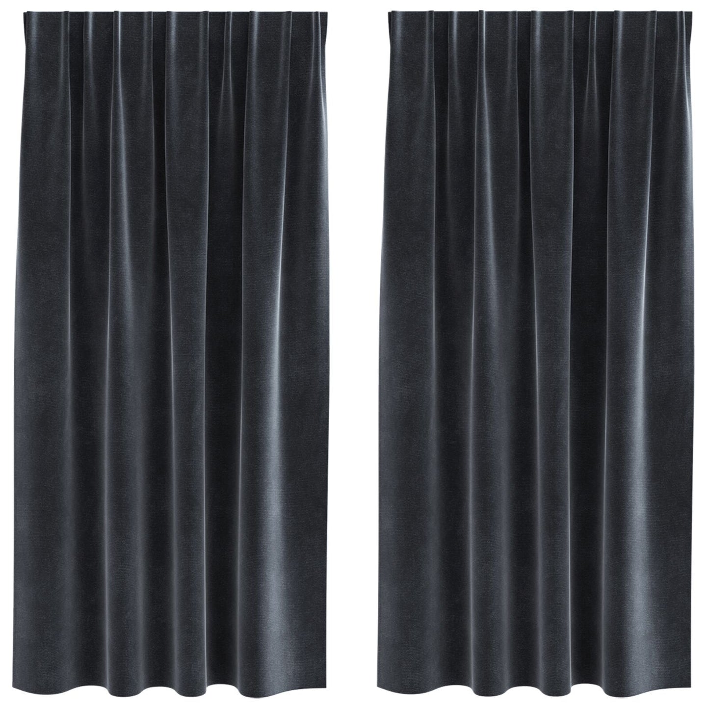 Blendingsgardiner 2 pcs Mørkegrå 140 x 175 cm Fløyel