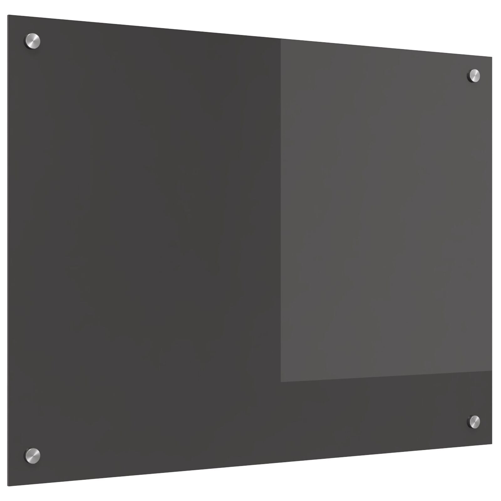 Kjøkken Backsplash i Mørk Grå - 80x60x0.6 cm Herdet Glass