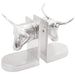Bokstøtter 2 pcs sølv 21,5 x 15,5 x 20 cm Aluminium