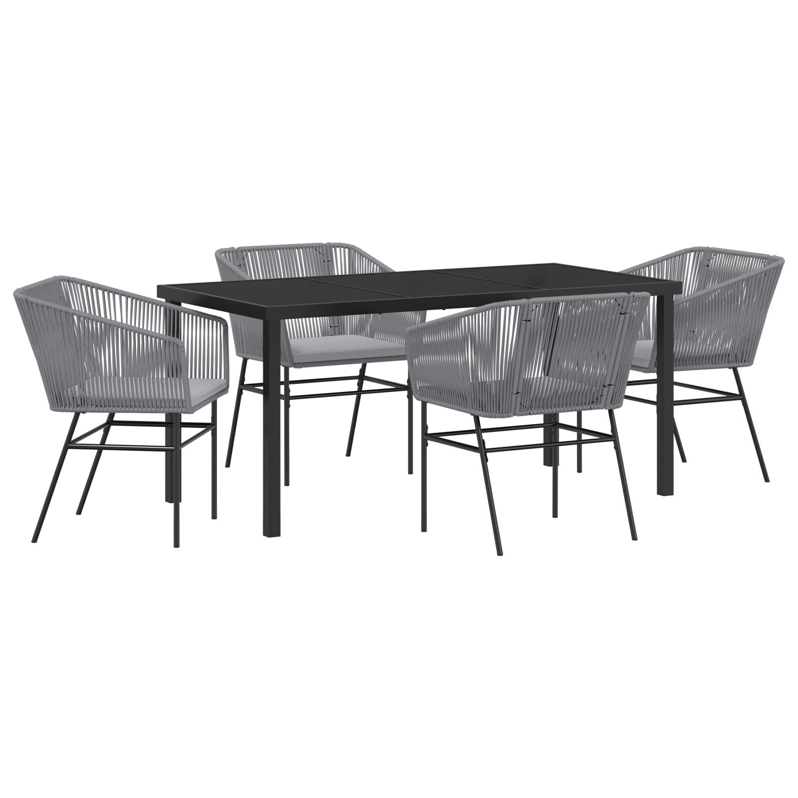 Hage Spisegruppe 5 pcs Grå Poly rattan