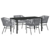 Hage Spisegruppe 5 pcs Grå Poly rattan