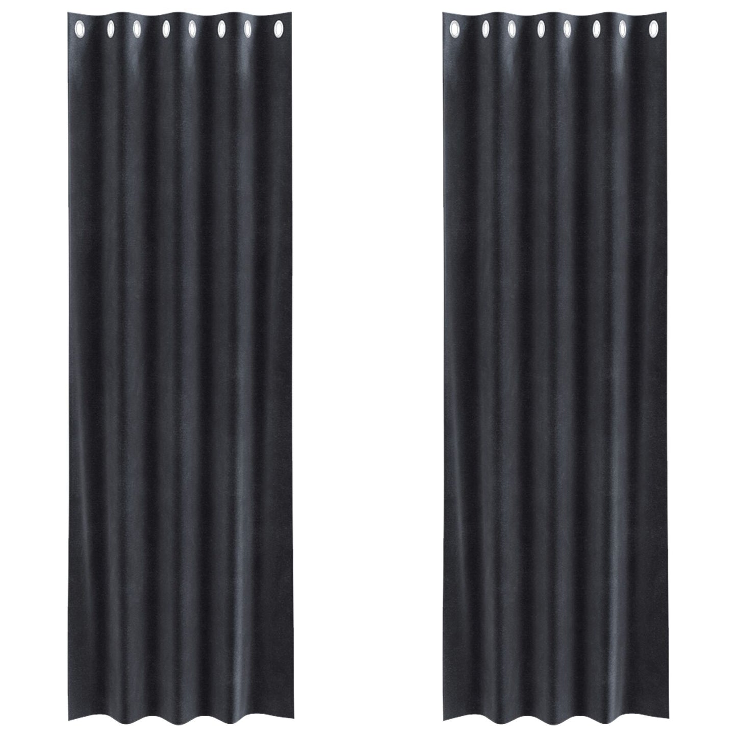 Blendingsgardiner 2 pcs Mørkegrå 140 x 260 cm Fløyel