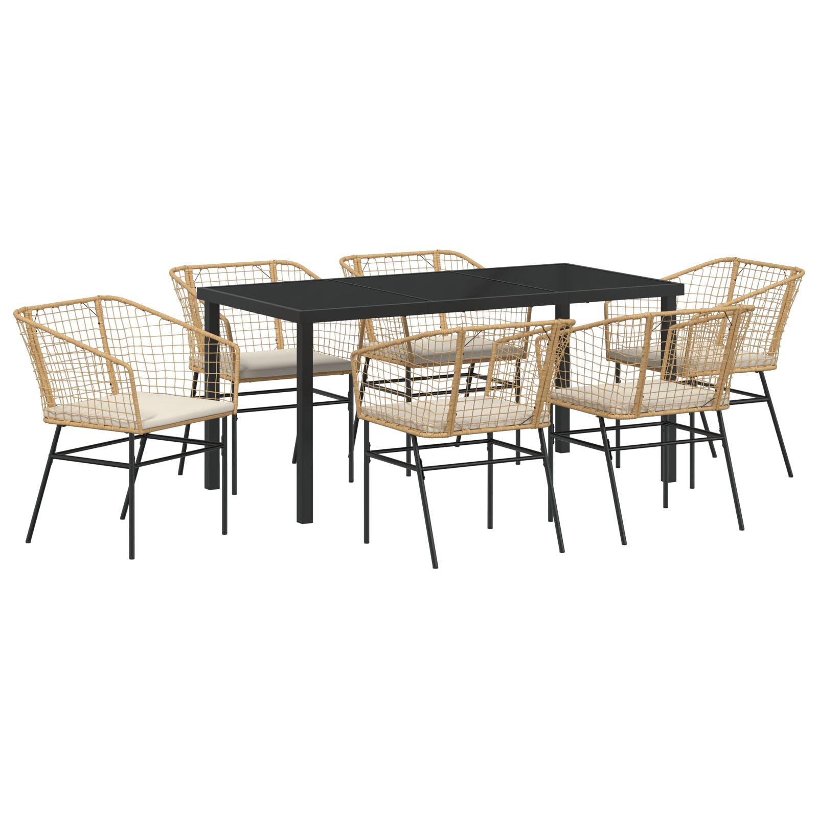 Hage Spisegruppe 7 pcs Brun polyrotting