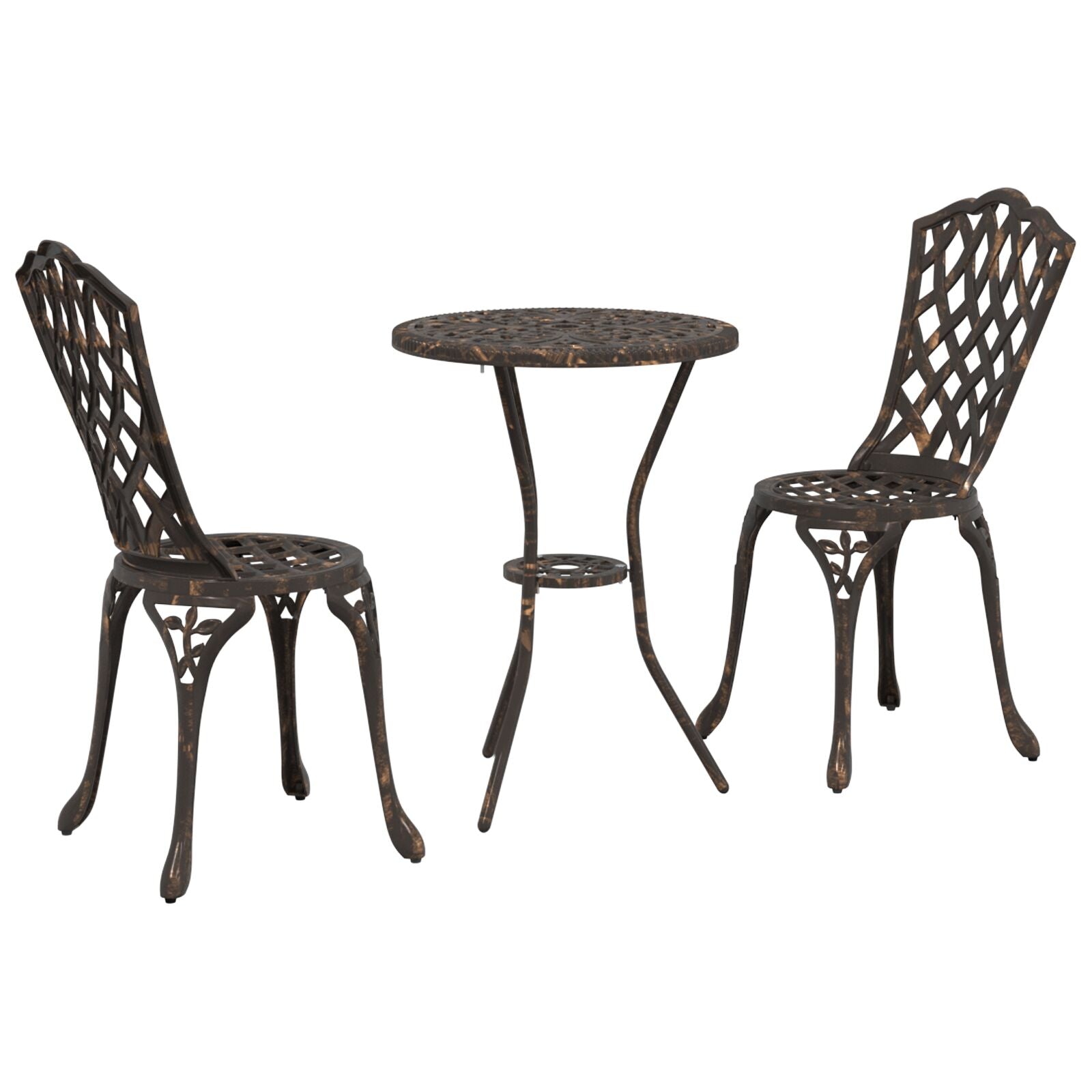 Hage Bistro Sett 3 pcs Bronse Aluminium